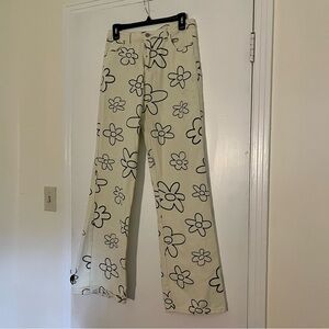 Flower Print Jeans